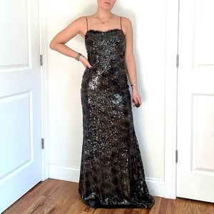 All Over Sequined Evening Gown